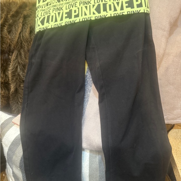 Victoria's Secret Kids Black and‎ Neon Green Foldover Leggings XS/P - Picture 4 of 4